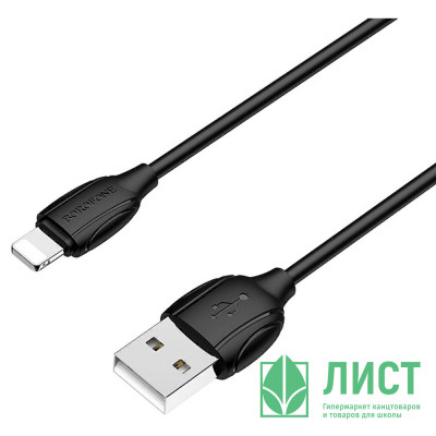 Кабель USB -микро USB Borofone BX19 1.0м,круглый,2.4A,силикон,цвет: чёрный Кабель USB -микро USB Borofone BX19 1.0м,круглый,2.4A,силикон,цвет: чёрный