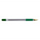 Ручка шариковая  прозрачный корпус  резиновый упор (MC Gold) зеленая арт.MC-04