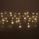 Гирлянда электрическая уличная занавес Бахрома 3*0,4/0,6м 100LED "Мерцание" цвет теплый белый (светлый провод) арт.183-218