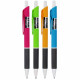 Автоматическая шариковая ручка: цветной корпус /ассорти 4 цвета/, резиновый рифлёный держатель серого цвета; длина линии письма 1000 м, цвет чернил - синий, 0,7 mm.