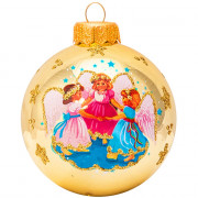 Шар стекло 08см "Белокрылые ангелочки" п/у арт.КУ-80-234067