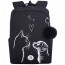 Рюкзак для девочек школьный (Grizzly) арт.RG-666-5/2 черный - белый 26х39х17 см - 