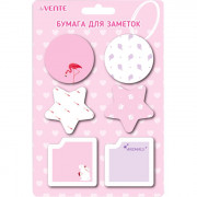 Клейкая бумага д/заметок 45*45 6*20л (deVENTE) Flamingo&Rabbit ассорти арт 2011100