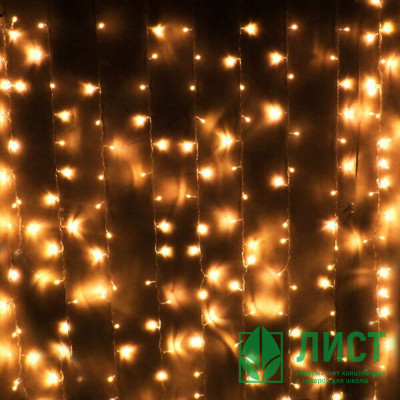 Гирлянда электрическая для дома занавес Дождь 1,5*2,5м 360LED цвет теплый белый (светлый провод) 8режимов (можно соединять) арт.131-029 Гирлянда электрическая для дома занавес Дождь 1,5*2,5м 360LED цвет теплый белый (светлый провод) 8режимов (можно соединять) арт.131-029