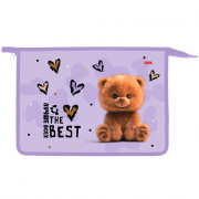 Папка школьная для тетрадей А4 на молнии 1отделение (Hatber) Пушистый мишка арт.AMc_03033