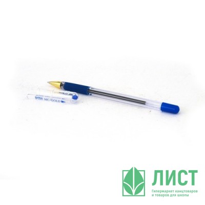 Ручка шариковая  прозрачный корпус  резиновый упор (MC Gold) синяя 0,5мм Ручка шариковая  прозрачный корпус  резиновый упор (MC Gold) синяя 0,5мм