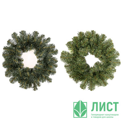 Венок декоративный 30см хвоя ПВХ, без украшений арт.379-140 Венок декоративный 30см хвоя ПВХ, без украшений арт.379-140