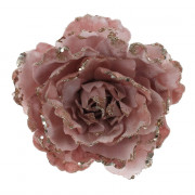 Украшение декор. на клипсе "Цветок. Роза" 16см цв.розовый арт.761549