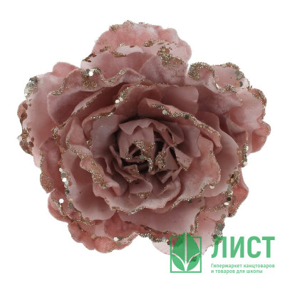 Украшение декор. на клипсе &quot;Цветок. Роза&quot; 16см цв.розовый арт.761549 Украшение декор. на клипсе "Цветок. Роза" 16см цв.розовый арт.761549