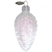 Украшение на ёлку стекло 08см "Шишка в снегу" прозрачная п/уп. арт.ФУ-2-90/П