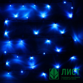 Гирлянда электрическая для дома точечная 9,5м 100LED цвет синий (зеленый провод) 8режимов арт.129-027 Гирлянда электрическая для дома точечная 9,5м 100LED цвет синий (зеленый провод) 8режимов арт.129-027