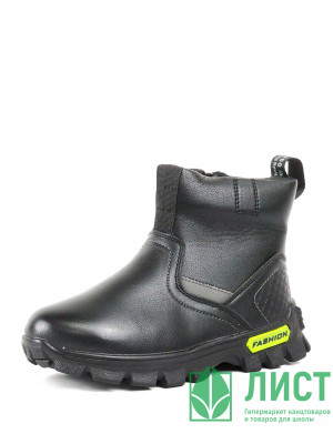 Ботинки для мальчика (HENZA) черные верх-комбинированные материалы подкладка - шерсть артикул RC97_XM0624-3-1 Ботинки для мальчика (HENZA) черные верх-комбинированные материалы подкладка - шерсть артикул RC97_XM0624-3-1