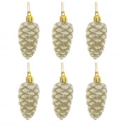 Фигурка на ёлку пластик 03см "Шишка" 06шт/наб. цв.золото арт.754287