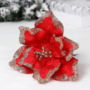 Украшение декор. "Цветок. Пуансеттия Волшебный день" 23см цв.красный арт.259-681