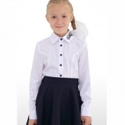 Блузка для девочки (Модники) длинный рукав цвет белый арт.247 размер 30