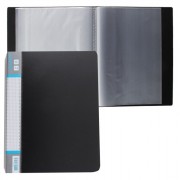 Папка 80 файлов 0,80мм пластиковая  deVente черная с карманом арт.3106404