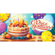 Открытка-конверт "С Днем рождения_Торт" арт.5КХ-00143