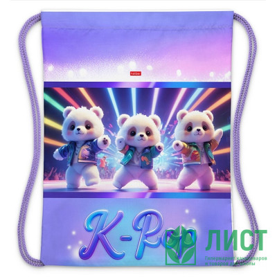 Сумка для сменной обуви 1 отделение  (Hatber) K-pop мишки 33х42см. арт.NMn_18031 Сумка для сменной обуви 1 отделение  (Hatber) K-pop мишки 33х42см. арт.NMn_18031
