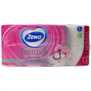 Бумага туалетная 3-сл втулка 8рул/уп 17,5м белая Zewa Deluxe Орхидея