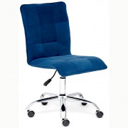 Кресло офиснок ZERO без подлокотников флок синий