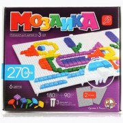 Игра Мозаика 270 элементов + игровое поле, 6 цветов (ДК) арт.02002