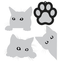 Набор светоотражающих наклеек (deVENTE) Kitten серебристо-белые 65х55 мм арт.9083215