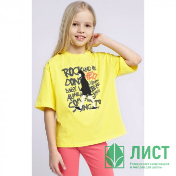 Футболка для девочки арт.CLE 835499/57г_п размер 34/134-42/158 цвет светло-желтый Футболка для девочки арт.CLE 835499/57г_п размер 34/134-42/158 цвет светло-желтый