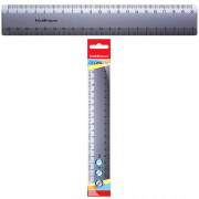 Линейка 20см пластиковая ЕК Ice Metallic, серебряная арт.53862 (Ст.1/20)