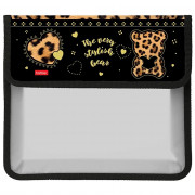 Папка школьная для тетрадей А5 на липучке 1 отделение (Hatber) Стильный мишка арт.AMp_05056