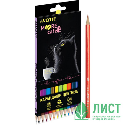 Карандаши цветные deVENTE МуурКафе (MooreCafe) 12 цветов 2М 2,8 мм шестигранные арт.5022627 Карандаши цветные deVENTE МуурКафе (MooreCafe) 12 цветов 2М 2,8 мм шестигранные арт.5022627