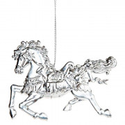 Украшение декоративное "Лошадка серебряная" 11,5см арт.86721