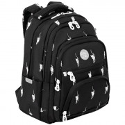 Рюкзак для девочек школьный (Grizzly) арт.RG-262-4/1 кошка на черном 27х40х20см