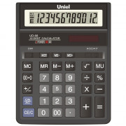 Калькулятор настольный 12 разрядов, двойное питание UNIEL 203*158*30,5 (UD-68)  (Ст.1)