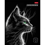 Дневник школьный твердая обложка (Hatber) Fun cat ламинация Soft-touch 3D лак арт.40ДТ5лолВ_33687