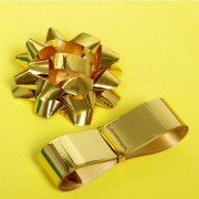 Набор для упаковки "Блеск" (Бант 6см,лента 2см*3м) золото арт.144-0061