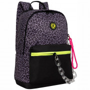 Рюкзак для девочек (Grizzly) арт.RXL-623-2/1 черный - серый 26х38х12 см