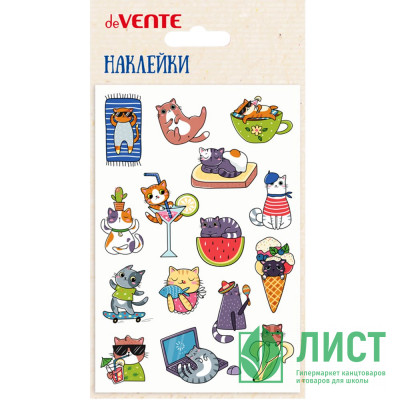 Наклейки (deVENTE) объемные мягкие многоразовые Cat&#039;s daily 10х15 см арт.8002454 Наклейки (deVENTE) объемные мягкие многоразовые Cat's daily 10х15 см арт.8002454