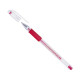 Ручка гелевая  прозрачный корпус  резиновый упор CROWN красный, конус, 0,5мм арт.HJR-500R (Ст.12)