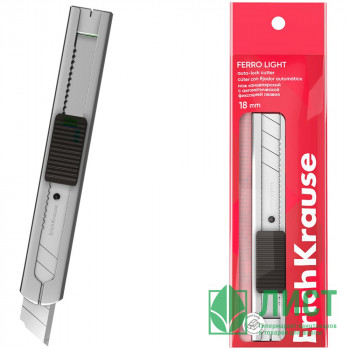 Нож канцелярский 18мм ErichKrause Ferro Light auto-lock арт.62754 (Ст.24/360) Нож канцелярский 18мм ErichKrause Ferro Light auto-lock арт.62754 (Ст.24/360)