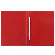 Папка скоросшиватель пружина А4 15мм пластиковая  0,6мм красная с карманом арт.3111705