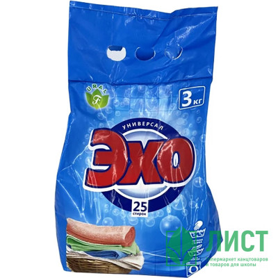 Стиральный порошок Эхо 3кг  автомат универсал (Ст.3) Стиральный порошок Эхо 3кг  автомат универсал (Ст.3)