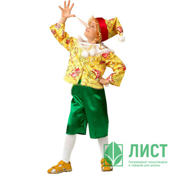 Костюм для мальчика Буратино Сказочный (куртка,шорты,колпак с волосами,нос) р.26/104-36/146 ткань арт.5210 Костюм для мальчика Буратино Сказочный (куртка,шорты,колпак с волосами,нос) р.26/104-36/146 ткань арт.5210