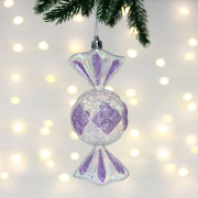 Фигурка на ёлку пластик "Конфетка" 15см цв.фиолетовый арт.107-6003