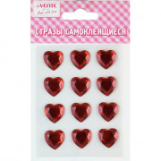 Наклейки-стразы акриловые (deVENTE) Heart красные арт.8004049