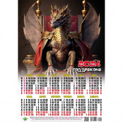 Календарь настенный листовой 2024г А3 "На троне" арт.002
