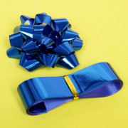 Набор для упаковки "Блеск" (Бант 6см,лента 2см*3м) синий арт.144-0064