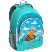Рюкзак для девочки школьный (ErichKrause) ErgoLine Capybara Travel бирюзовый 28x39x14 см арт.60097