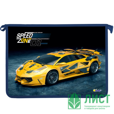Папка школьная для тетрадей А4 на молнии (Оникс) Speed zone дизайн с двух сторон арт ПТ-83 Папка школьная для тетрадей А4 на молнии (Оникс) Speed zone дизайн с двух сторон арт ПТ-83