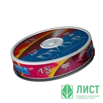 Диск  DVD-R VS 4.7Гб 16x Shrink(Ст.10) УПАКОВКА Диск  DVD-R VS 4.7Гб 16x Shrink(Ст.10) УПАКОВКА