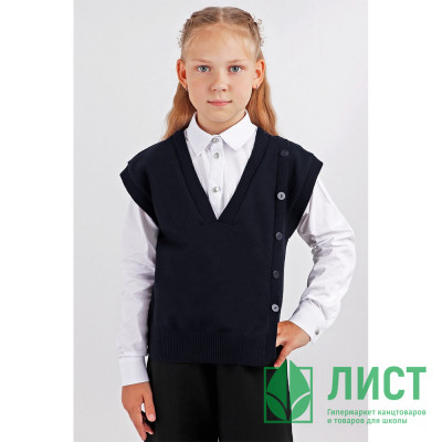 Жилет для девочки (Malini) артикул 5124 цвет синий Жилет для девочки (Malini) артикул 5124 цвет синий